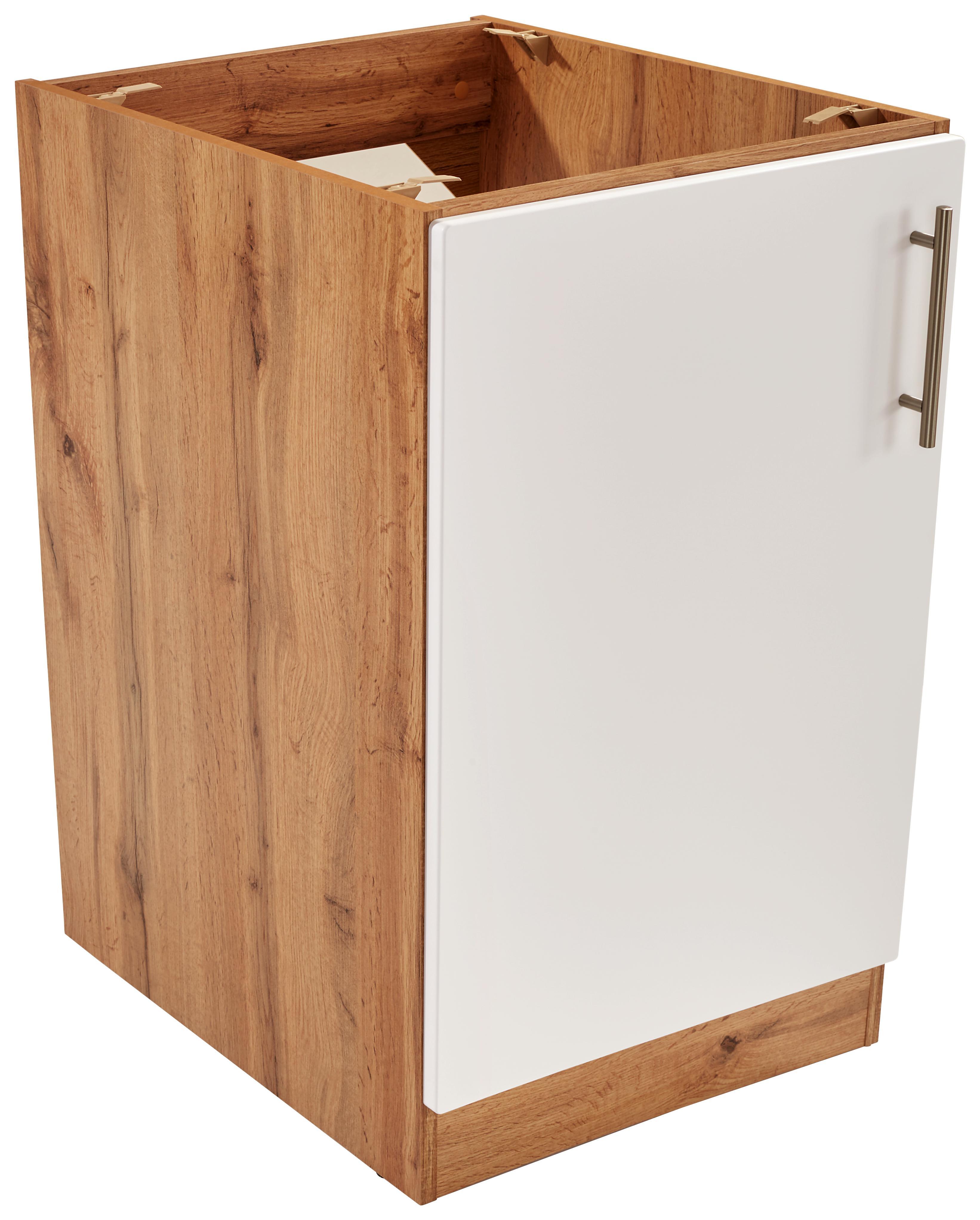 Spülenunterschrank Stella Spu50-1 - Eichefarben/Weiß, Holzwerkstoff (50/86/57cm) - Ombra