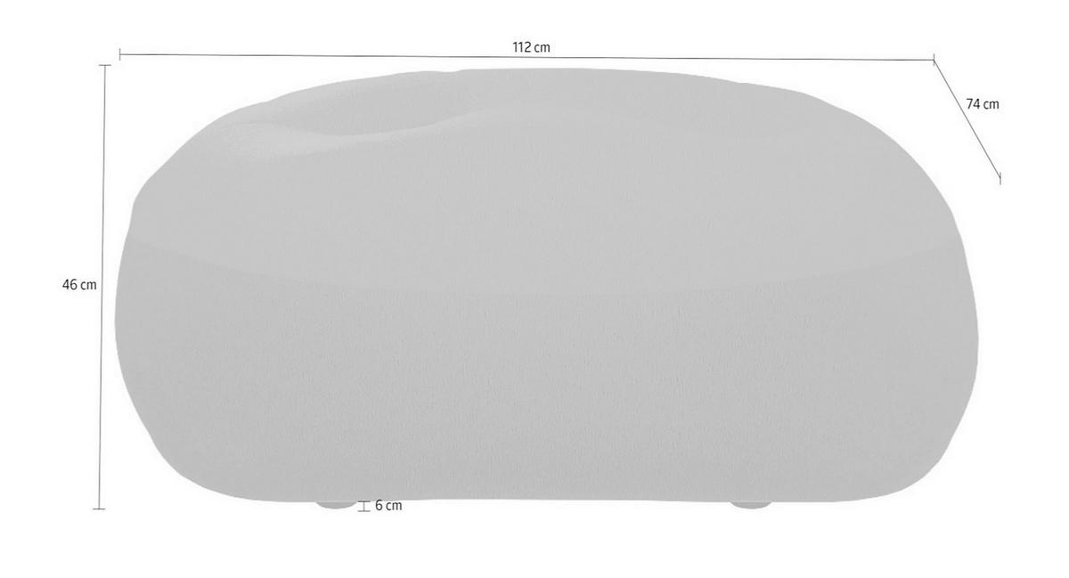 Hocker Fluffy, Creme B: 112 Cm - Creme/Schwarz, MODERN, Textil (112/46/65cm) - Trendmanufaktur