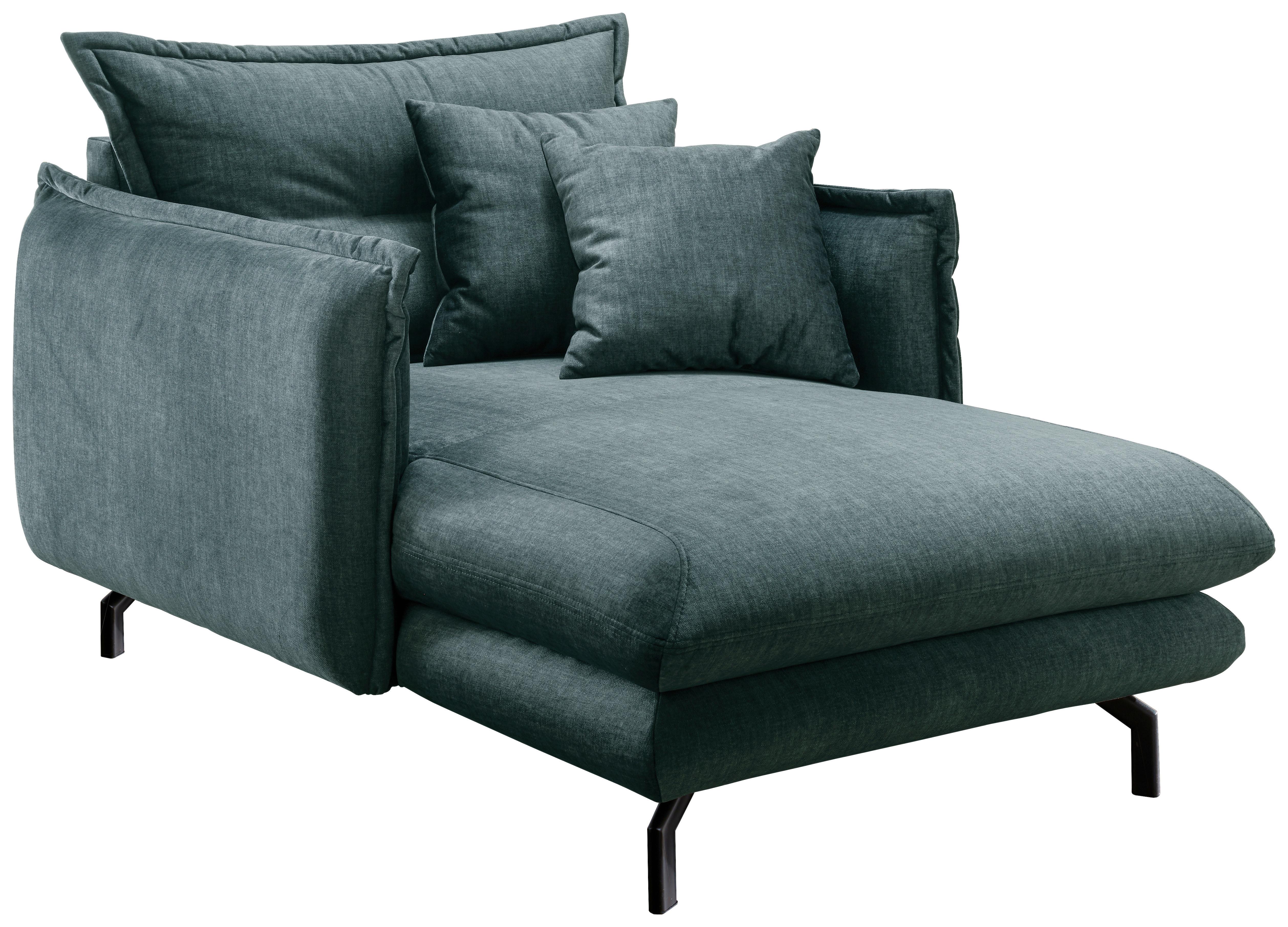 XXL-Sofa Lava Hellblau B: 111 cm - Schwarz/Hellblau, MODERN, Textil (111/101/167cm) - Livetastic