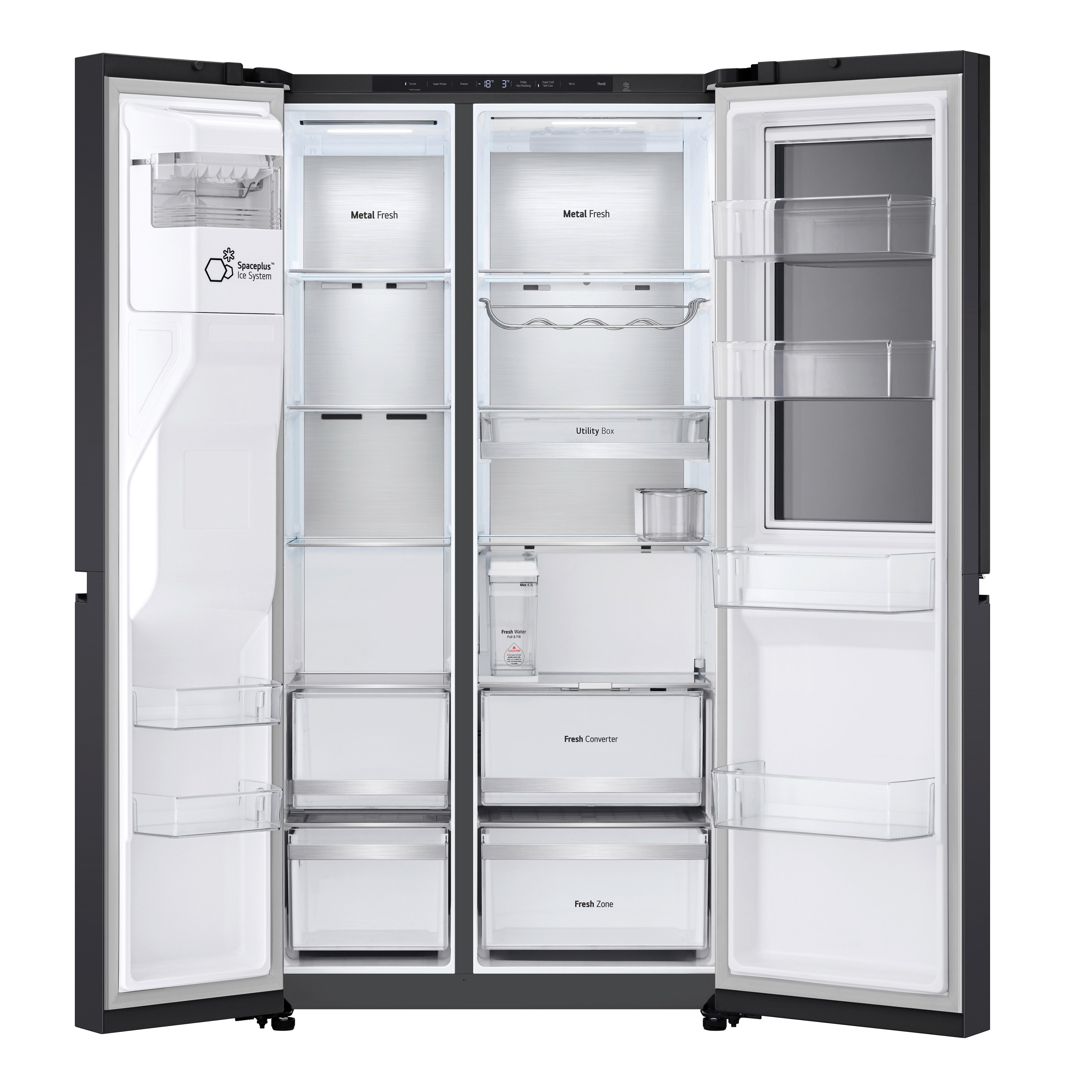 Kühl-Gefrier-Kombination LG Gsxe91evad - Schwarz, Basics, Metall (91,3/179/73,5cm) - LG