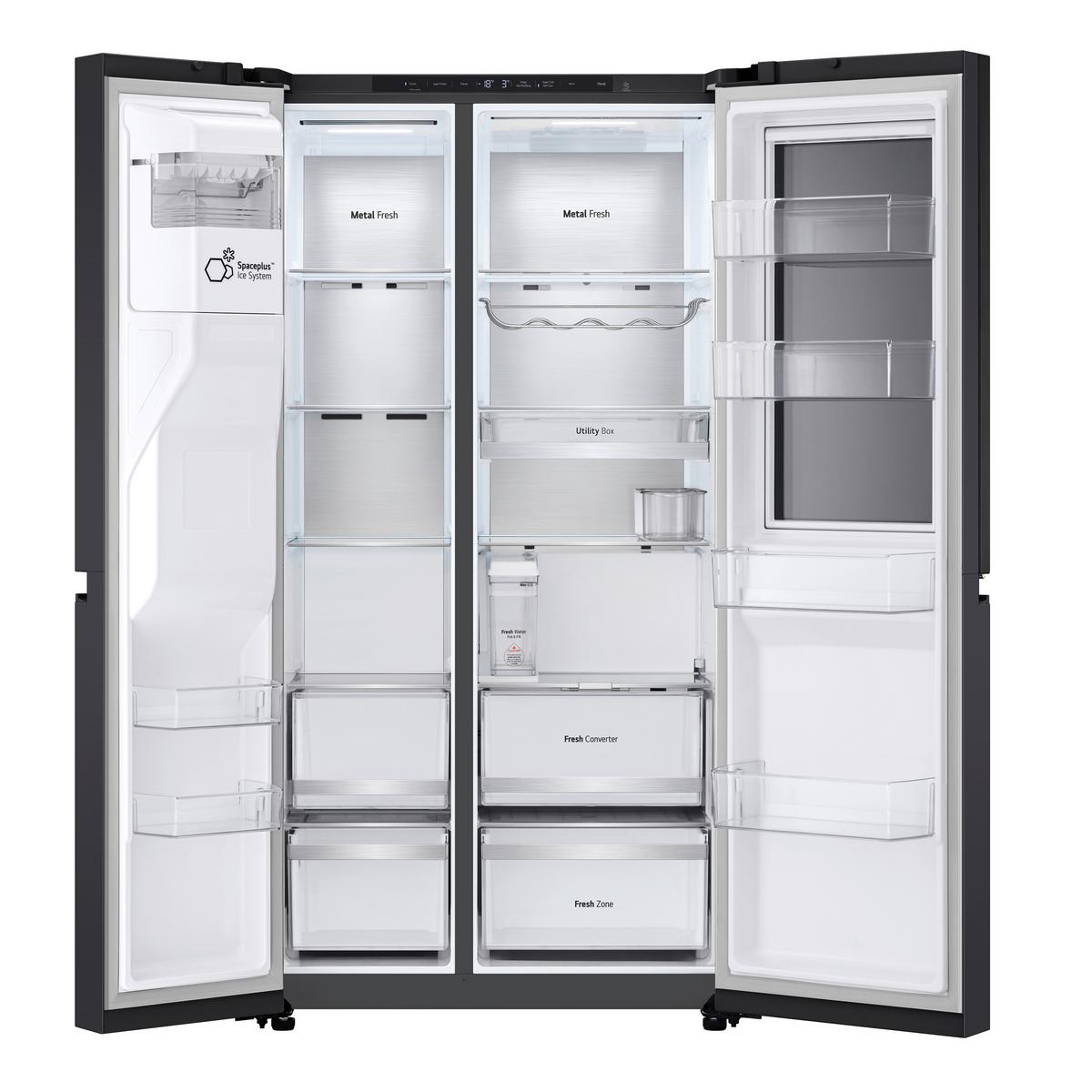 Kühl-Gefrier-Kombination LG Gsxe91evad - Schwarz, Basics, Metall (91,3/179/73,5cm) - LG