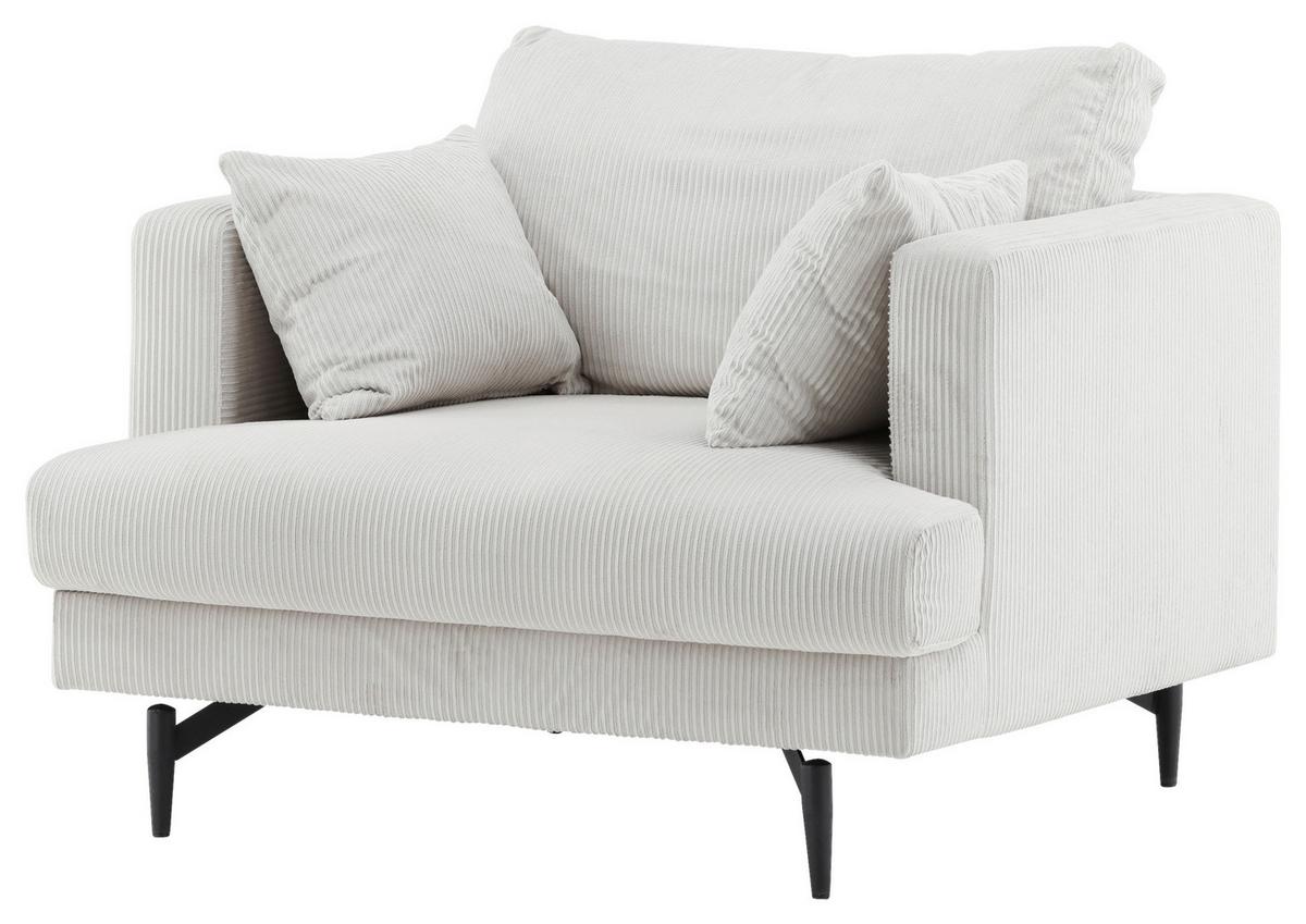 Sessel Sofia - Beige, Design, Textil/Metall (104/82/92cm) - Livetastic