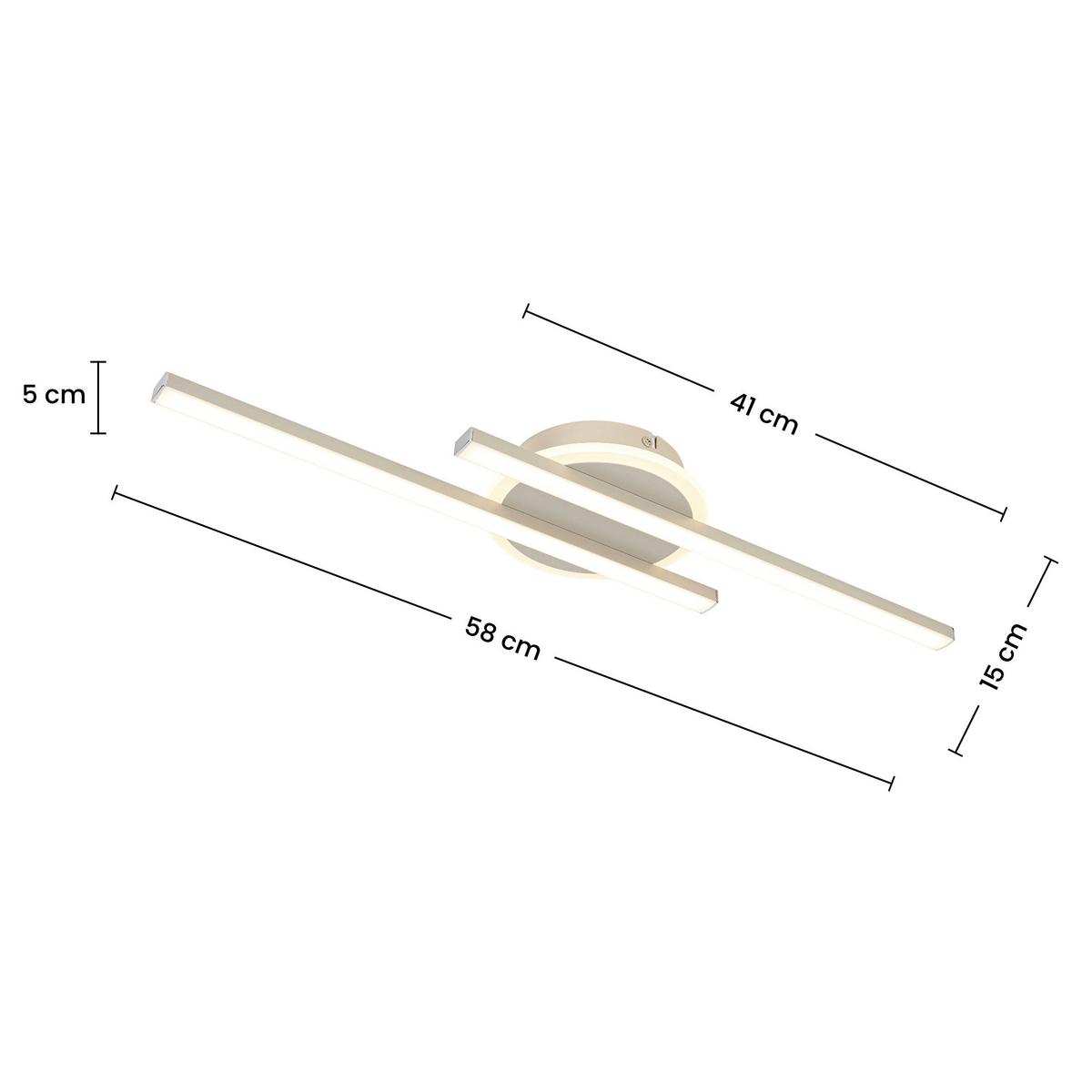 STROPNÉ LED SVIETIDLO OLGA - piesková, Modern, kov/plast (58/15/5cm) - Mömax