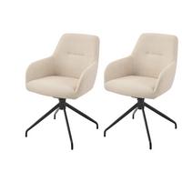 Armlehnstuhl-Set Triest S 2er-Set - Beige/Schwarz, MODERN, Textil/Metall (56/83/60cm) - MID.YOU