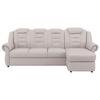 Ecksofa Boston Hellgrau Lederlook - Hellgrau/Schwarz, KONVENTIONELL, Textil (262/165cm) - Livetastic