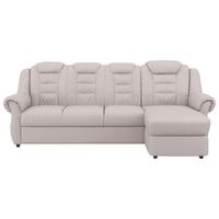 Ecksofa Boston Hellgrau Lederlook - Hellgrau/Schwarz, KONVENTIONELL, Textil (262/165cm) - Livetastic