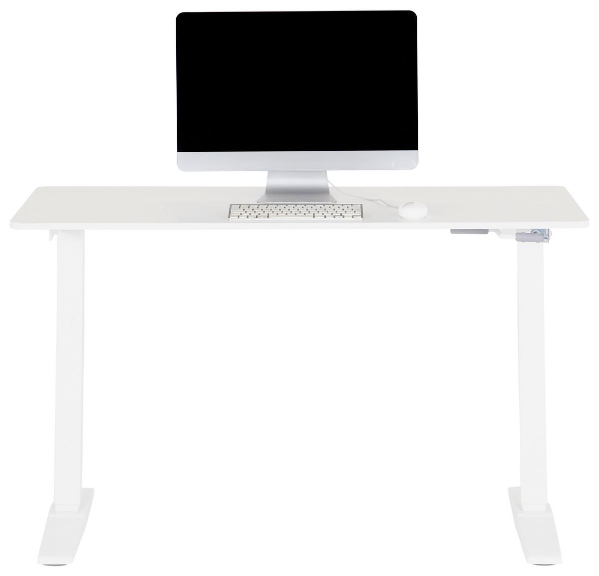 Schreibtisch 120x75-120x60 cm Easy Weiß - Weiß, MODERN, Holzwerkstoff/Kunststoff (120/75-120/60cm) - MID.YOU