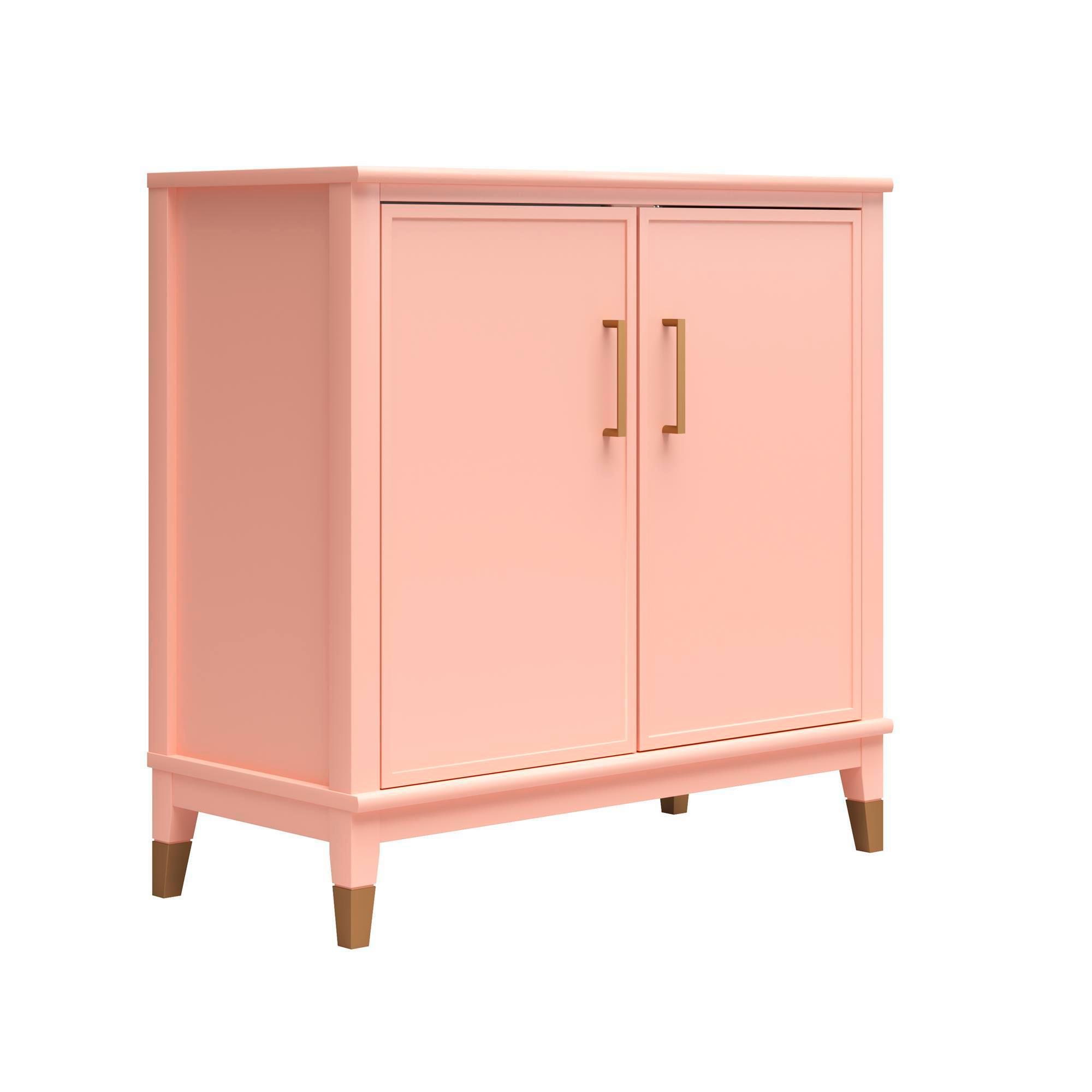Highboard Westerleigh Hellrosa B: 86 cm - Hellrosa/Goldfarben, Design, Holzwerkstoff/Metall (86/85/41cm) - MID.YOU