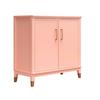 Highboard Westerleigh Hellrosa B: 86 cm - Hellrosa/Goldfarben, Design, Holzwerkstoff/Metall (86/85/41cm) - MID.YOU