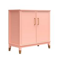 Highboard Westerleigh Hellrosa B: 86 cm - Hellrosa/Goldfarben, Design, Holzwerkstoff/Metall (86/85/41cm) - MID.YOU