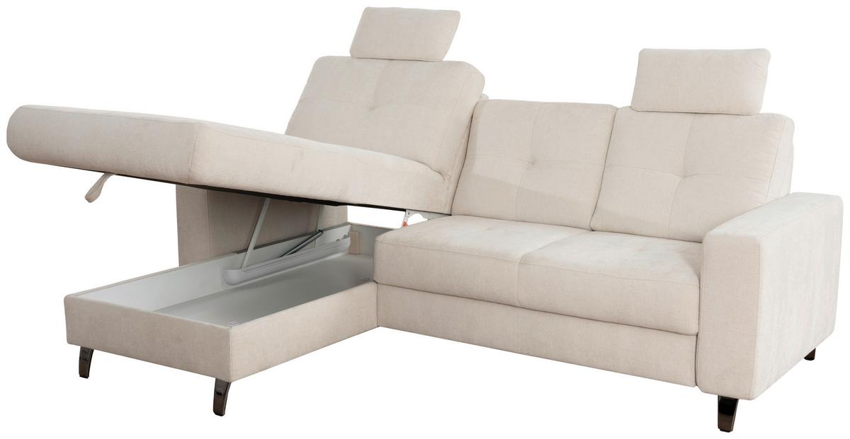 James Wood Ecksofa Varese Naturfarben, S: 164x239 Cm - Beige/Schwarz, KONVENTIONELL, Textil (164/239cm) - James Wood