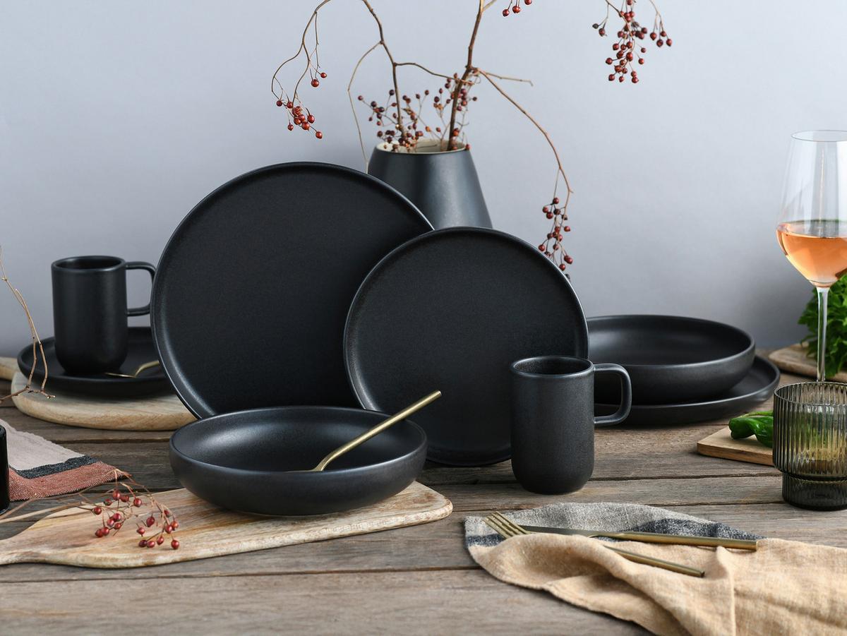 Kombiservice Uno Black 8--Teilig., Schwarz - Schwarz, Basics, Keramik - Creatable