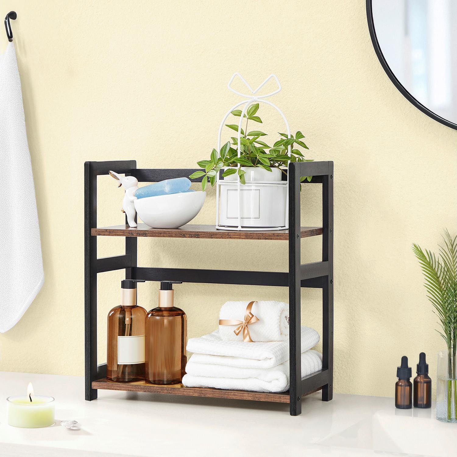 Gewürzregal Braun, Schwarz B: 42 Cm - Schwarz/Braun, Basics, Holzwerkstoff/Metall (42/43/18cm)