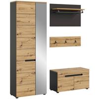 Garderobe Canu Eiche Artisan B: 160 Cm - KONVENTIONELL, Holzwerkstoff (160/190/37cm) - MID.YOU