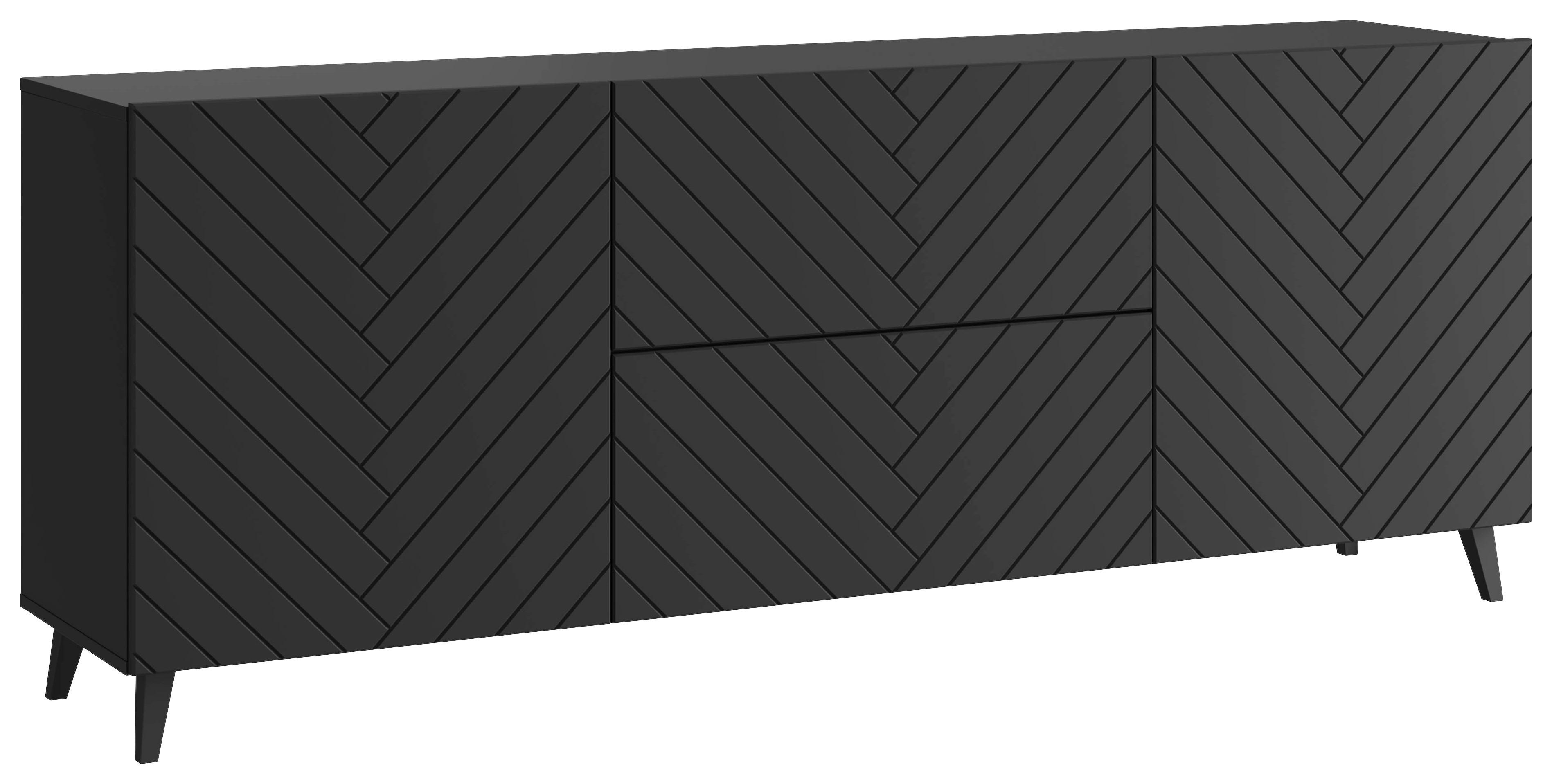 NÍZKA KOMODA PHUKET 181 - čierna, Trend, kompozitné drevo/plast (180/69,4/39cm) - Livetastic