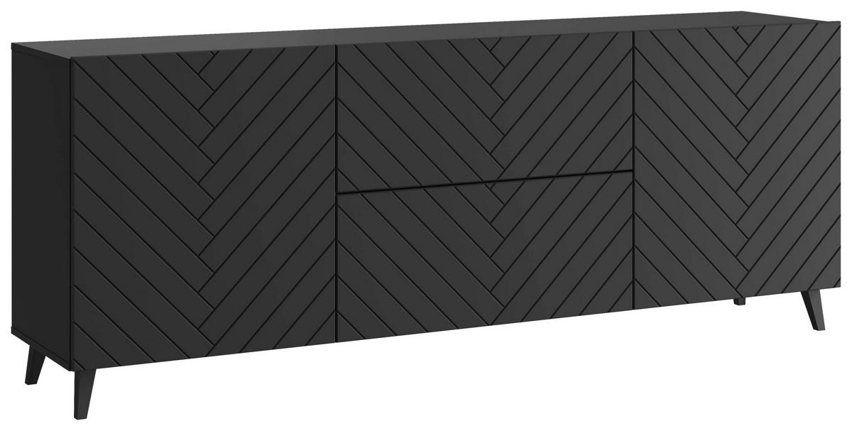 NÍZKÁ KOMODA PHUKET 181 - černá, Trend, kompozitní dřevo/plast (180/69,4/39cm) - Livetastic