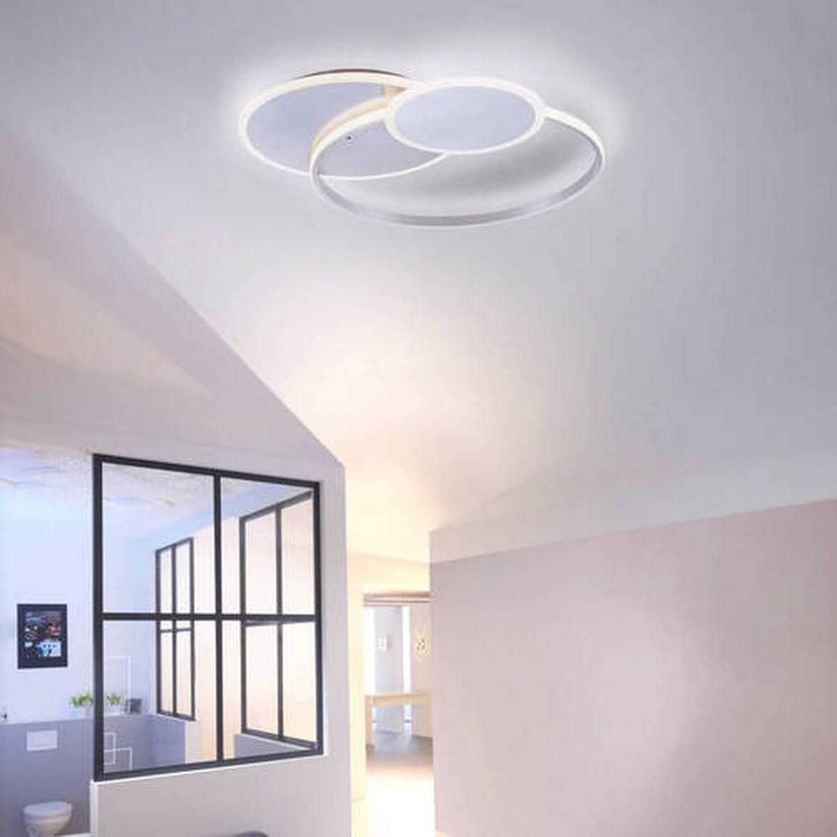 LED-Deckenleuchte Emilio L: 65 cm mit Farbtemperaturwechsler - Silberfarben, Design, Kunststoff/Metall (65/55,5/7cm) - Paul Neuhaus