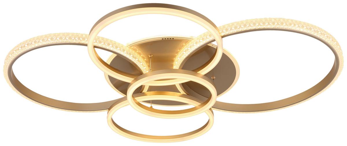 LED-DECKENLEUCHTE 48467-70CH LORELEI - Klar/Champagner, Design, Kunststoff/Metall (110/88/12cm) - Globo