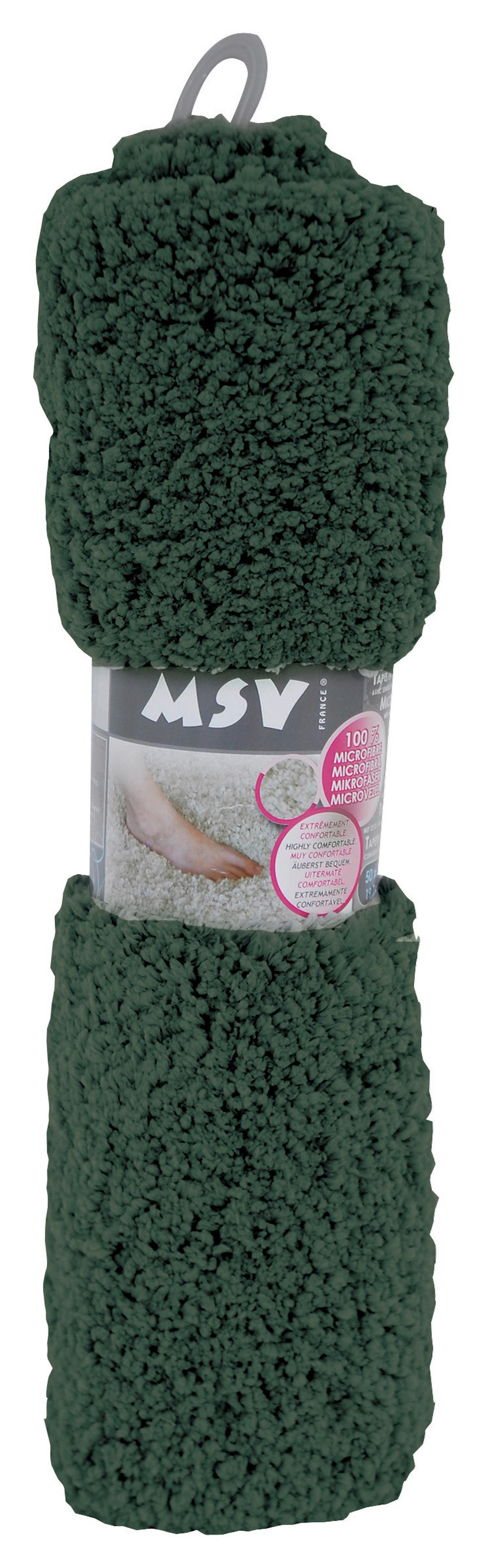 Badteppich Microfiber - Dunkelgrün, KONVENTIONELL (50/70cm) - Spirella