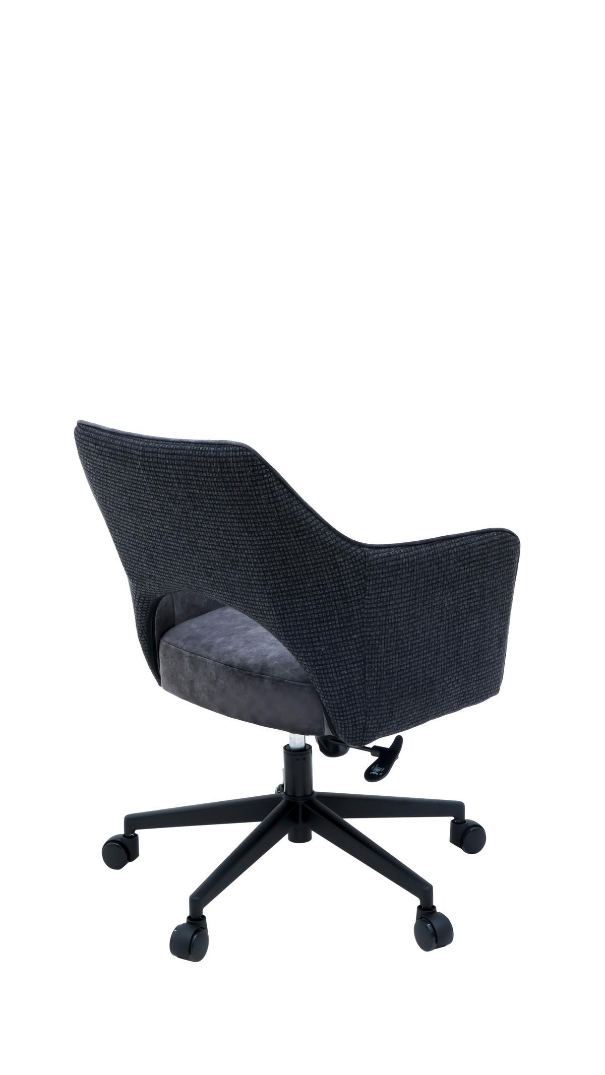 Otočná židle VALLETTA - černá/antracitová, Konvenční, kov/textil (63/82-88/61cm) - Premium Living