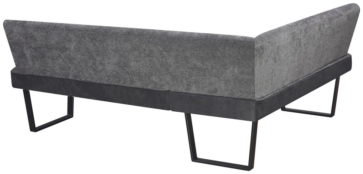Eckbank Pag - Schwarz/Grau, KONVENTIONELL, Textil/Metall (160/200cm) - MID.YOU
