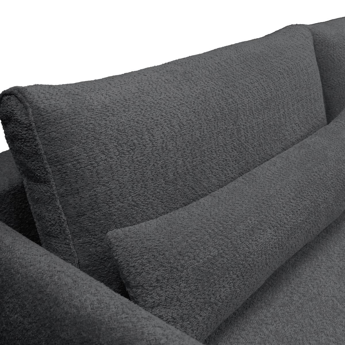 Ecksofa Abriamo Dunkelgrau 204x273 cm - Dunkelgrau/Creme, Design, Textil (204/273cm) - MID.YOU