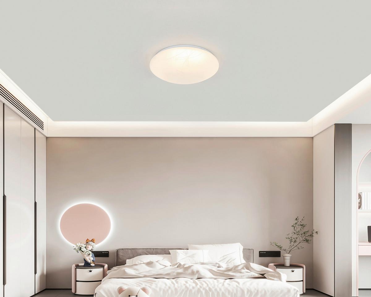 STROPNÉ LED SVIETIDLO ALABAST - biela/alabastrová, Design, kov/plast (29/8,8cm) - Mömax