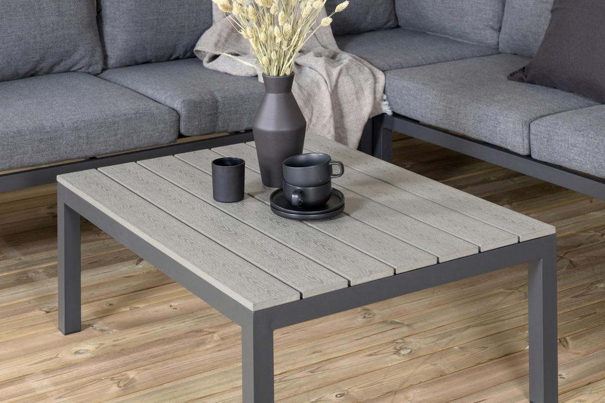 Loungegarnitur Odense - Schwarz, KONVENTIONELL, Metall (133/167cm) - Gardenson