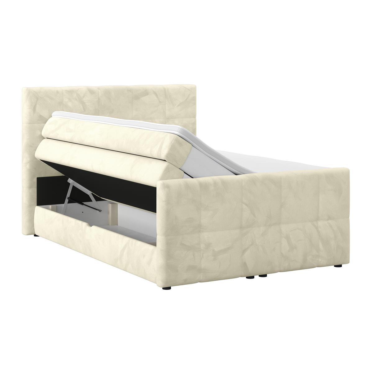 Boxspringbett mit Topper und Bettkasten 140x200 cm Medino - Champagner, KONVENTIONELL, Holz/Holzwerkstoff (140/200cm) - Luca Bessoni