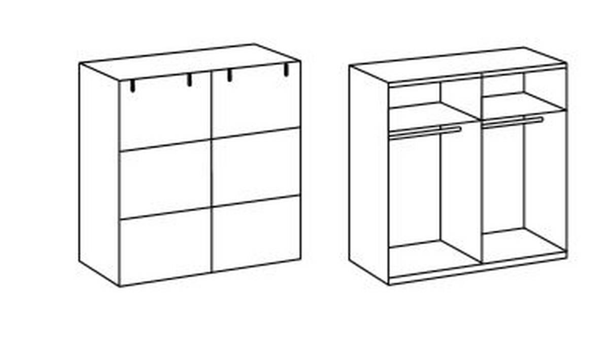 Schwebetürenschrank 200 Cm Detroit, Eiche Dekor/ Graphit - Eichefarben/Graphitfarben, Basics, Holzwerkstoff (200/218/65cm) - MID.YOU