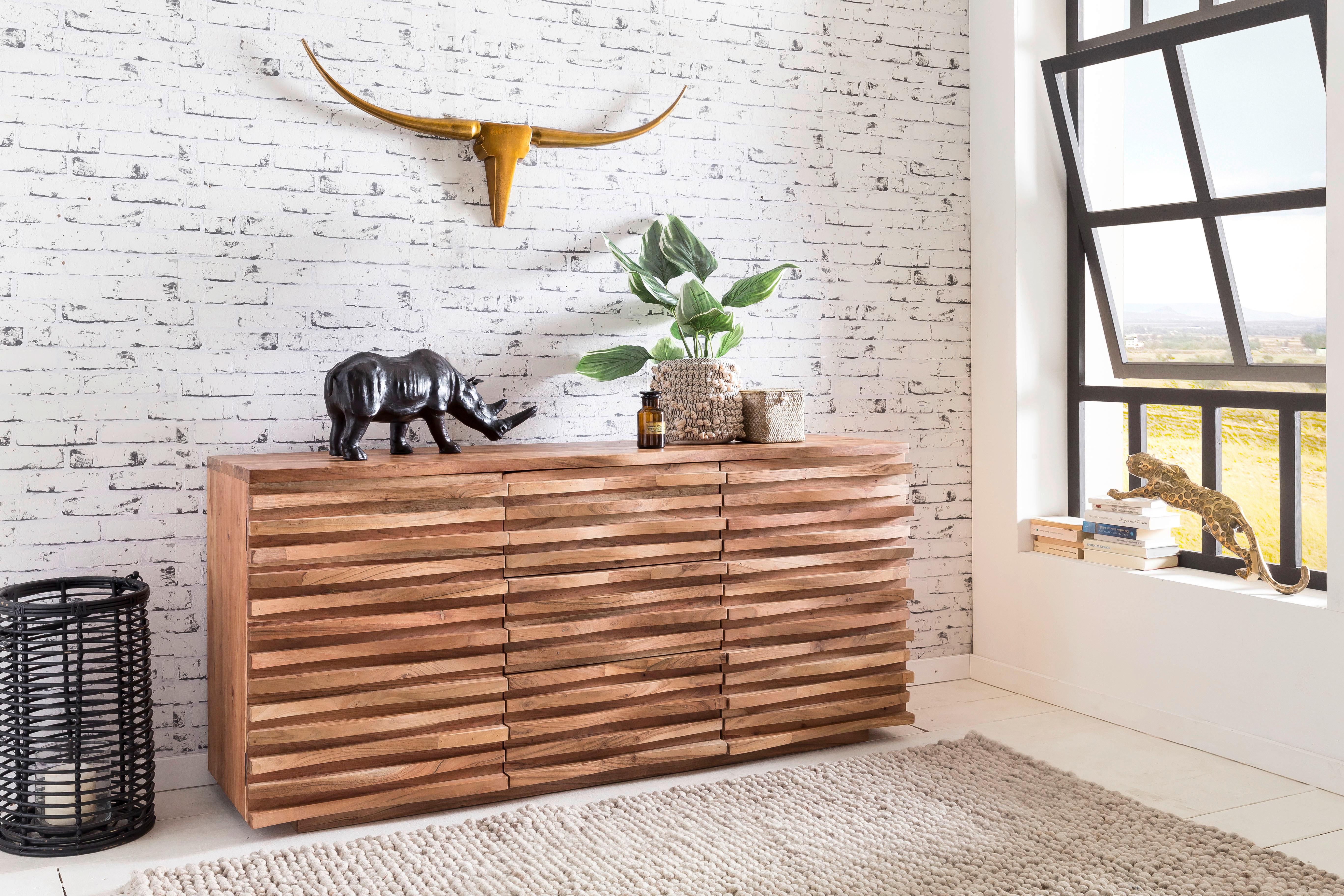 Sideboard Akazie Akazienfarben B: 160 cm - Akaziefarben, Design, Holz (160/75/43cm) - MID.YOU