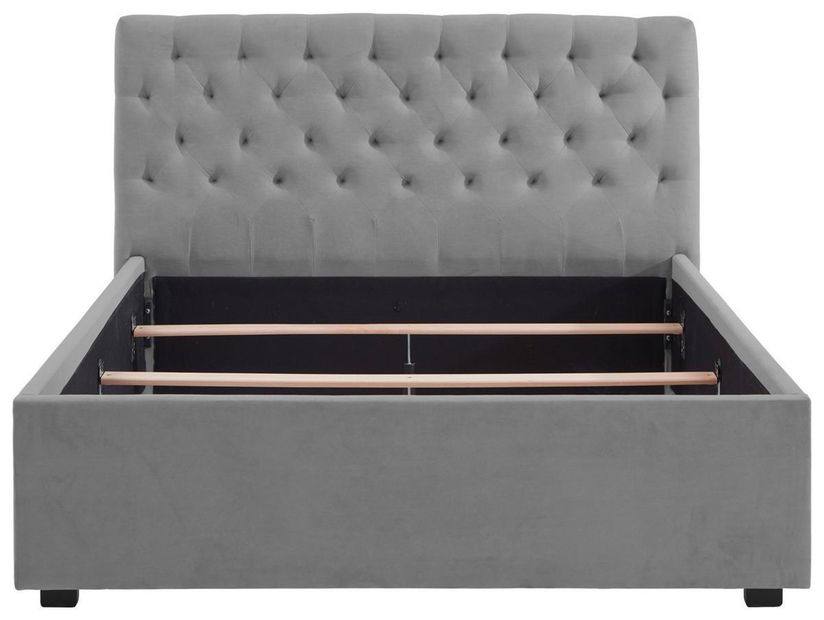 Polsterbett Miami 180x200cm Hellgrau - Hellgrau/Schwarz, Basics, Textil (196/120/212cm) - MID.YOU