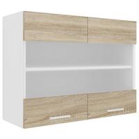 Küchenoberschrank Esilo B: 80 cm Weiß/Eiche Dekor - Weiß/Sonoma Eiche, KONVENTIONELL, Glas/Holzwerkstoff (80/60/31cm) - MID.YOU