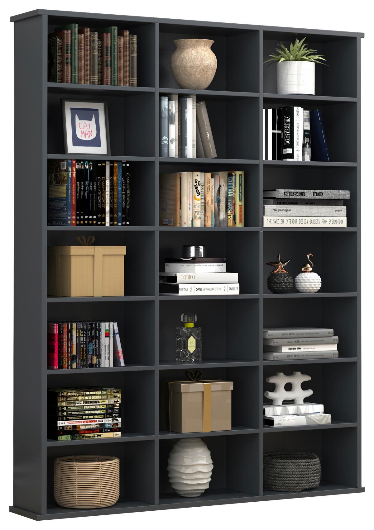 Regal Megosa Anthrazit - Anthrazit, Design, Holzwerkstoff (105/136/19cm) - MID.YOU