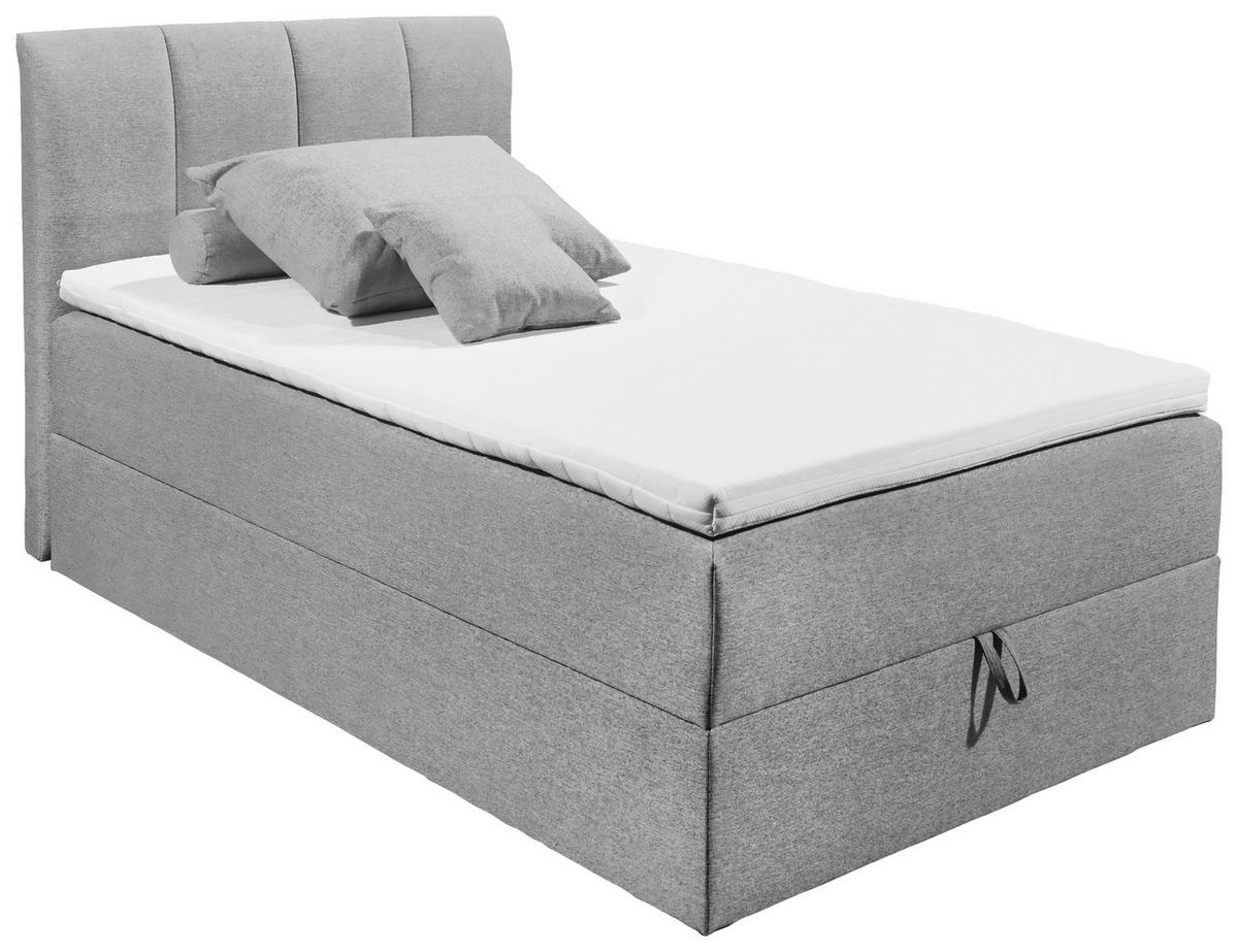 Boxspring postel  GRANADA šedá 120x200 cm - šedá/černá, Basics, textil/plast (120/200cm) - MID.YOU