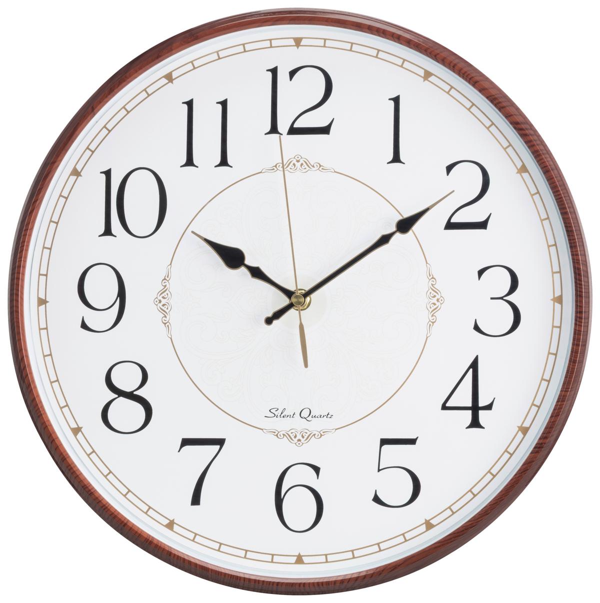 Wanduhr Anis - Rotbraun/Weiß, KONVENTIONELL, Glas/Papier (35/5cm) - Luca Bessoni