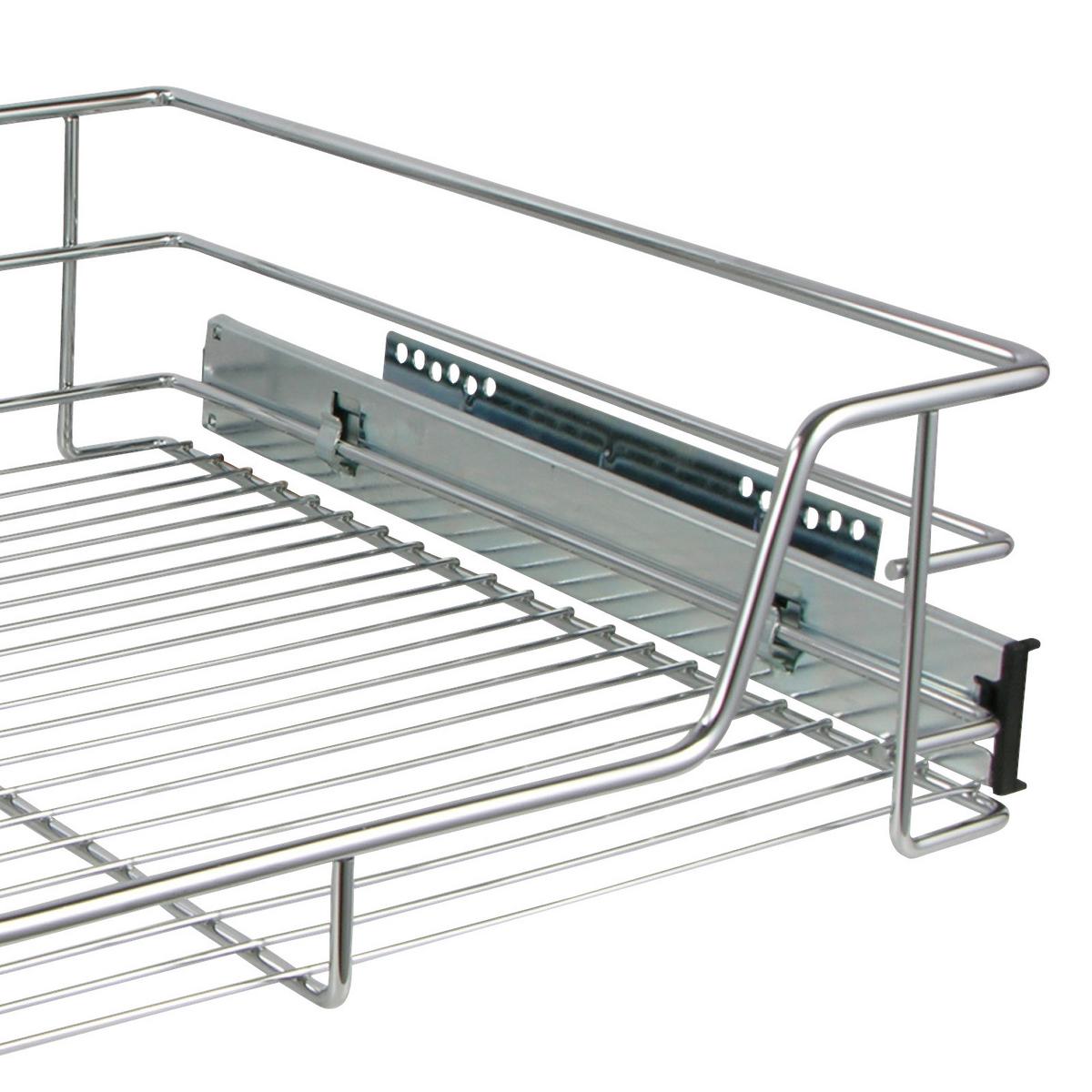 Teleskop Schublade für Küchen- Schränke BxHxT: 49x14x44 cm - Chromfarben, MODERN, Metall (49/14/44cm)