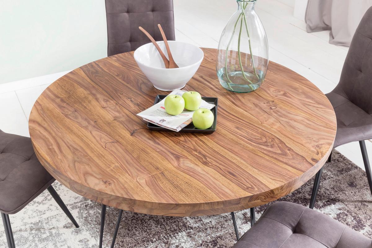 Esstisch Wl5.201 - Sheeshamfarben/Schwarz, Design, Holz/Metall (120/78cm) - MID.YOU