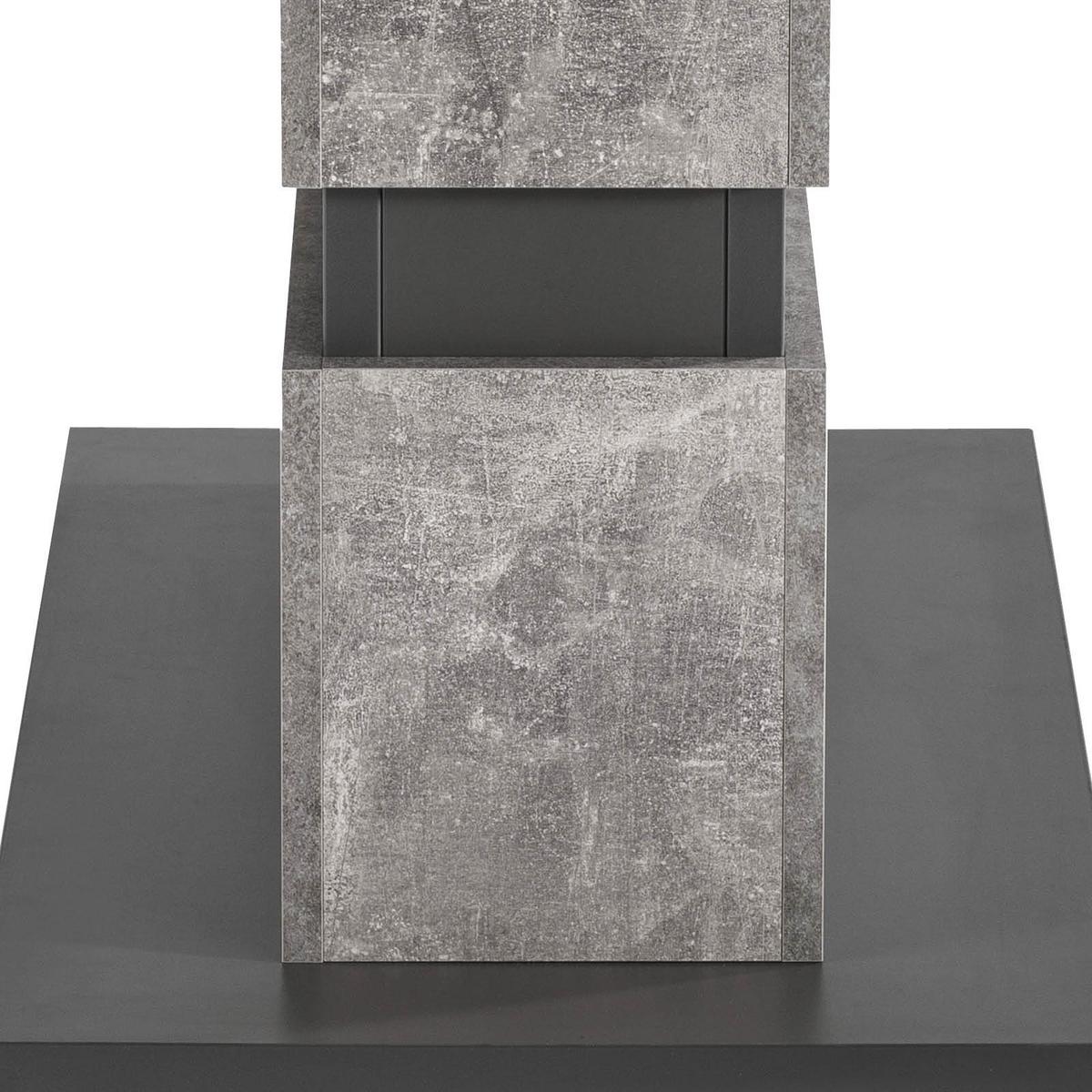 Esstisch ausziehbar Matthew 140-195x90 cm Grau Betonoptik - Dunkelgrau/Grau, MODERN, Holzwerkstoff (140/90/75cm) - MID.YOU