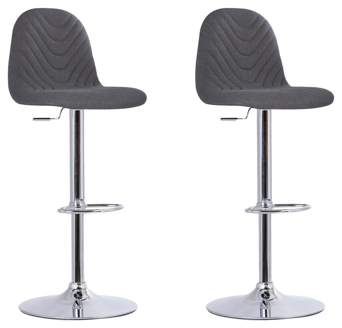 Tischgruppe Tg Moby-Casino - Chromfarben/Anthrazit, MODERN, Holzwerkstoff/Textil (110/104/50cm) - MID.YOU