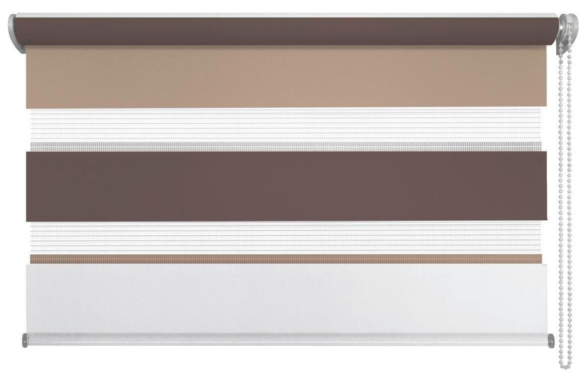 Doppelrollo Brauntöne B: 60 Cm - Hellbraun/Dunkelbraun, Design, Textil (60/160cm) - Homeware