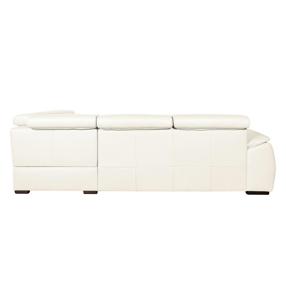 Ecksofa City Weiß B: 265x211 Cm - Wengefarben/Weiß, Design, Leder (265/211cm) - Livetastic