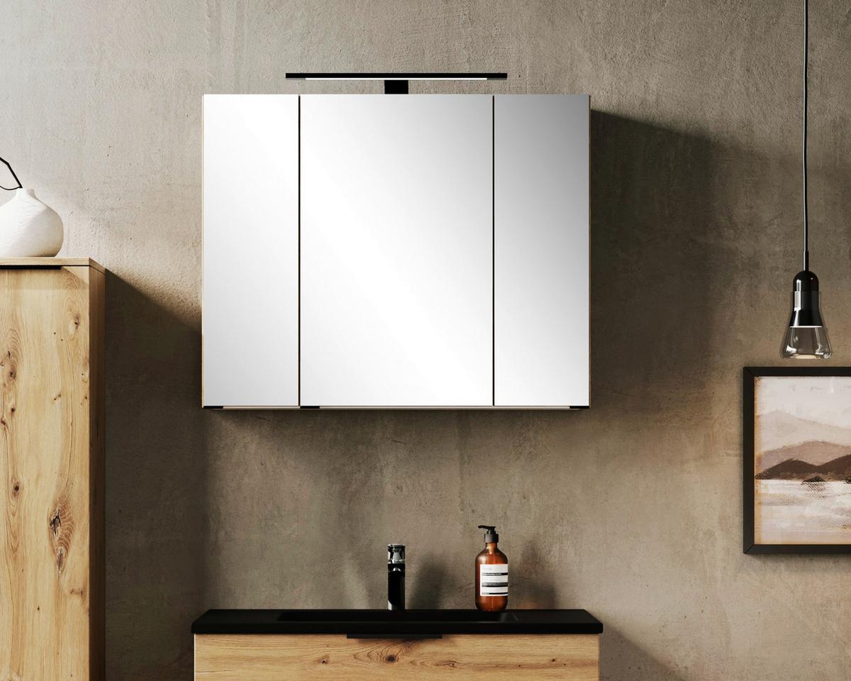 Spiegelschrank Sevilla Eiche Artisan Dekor - Eiche Artisan, MODERN, Glas/Holzwerkstoff (80/64/20cm) - Held