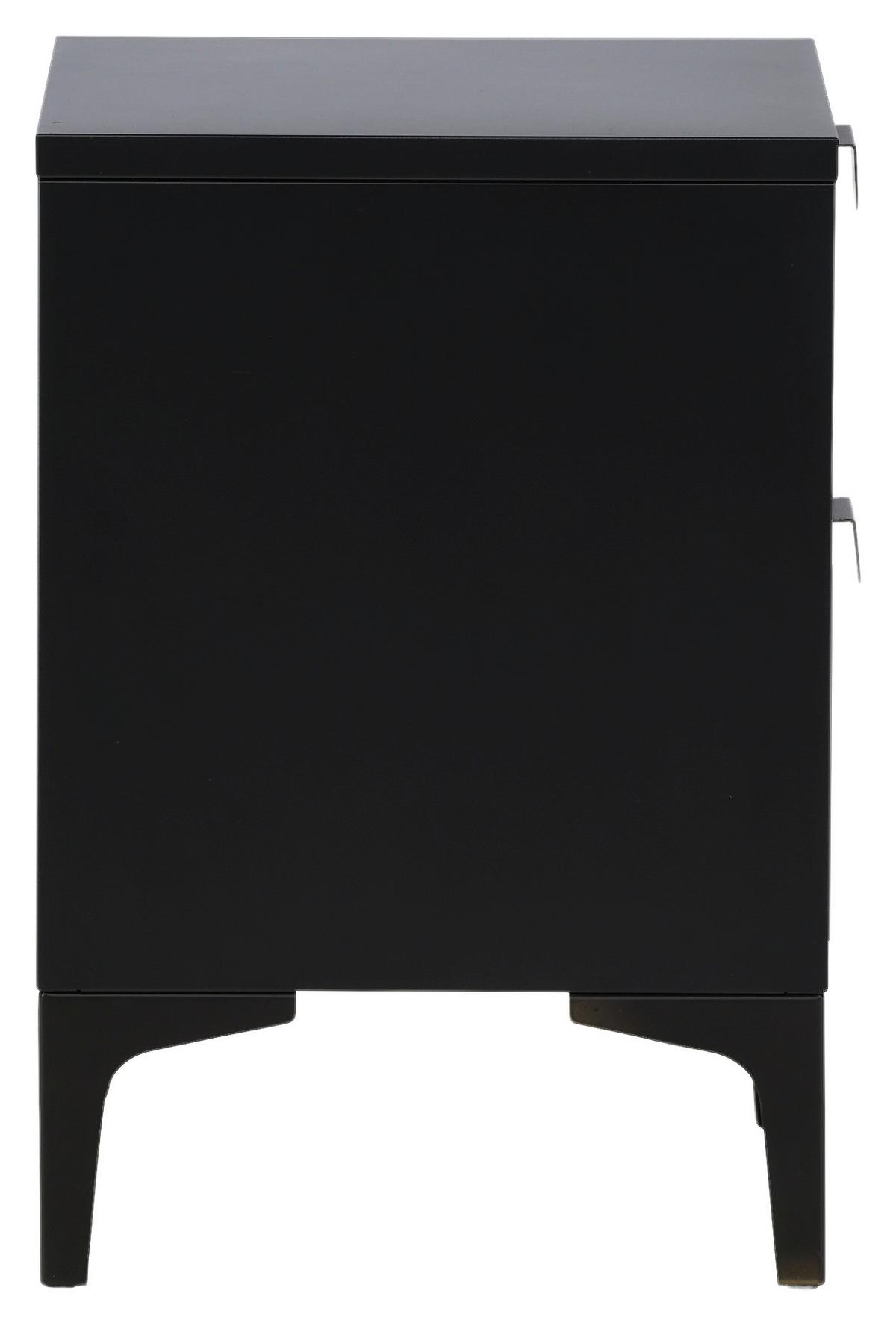Nachttisch Piring - Schwarz, Design, Metall (45/59/40cm) - Livetastic