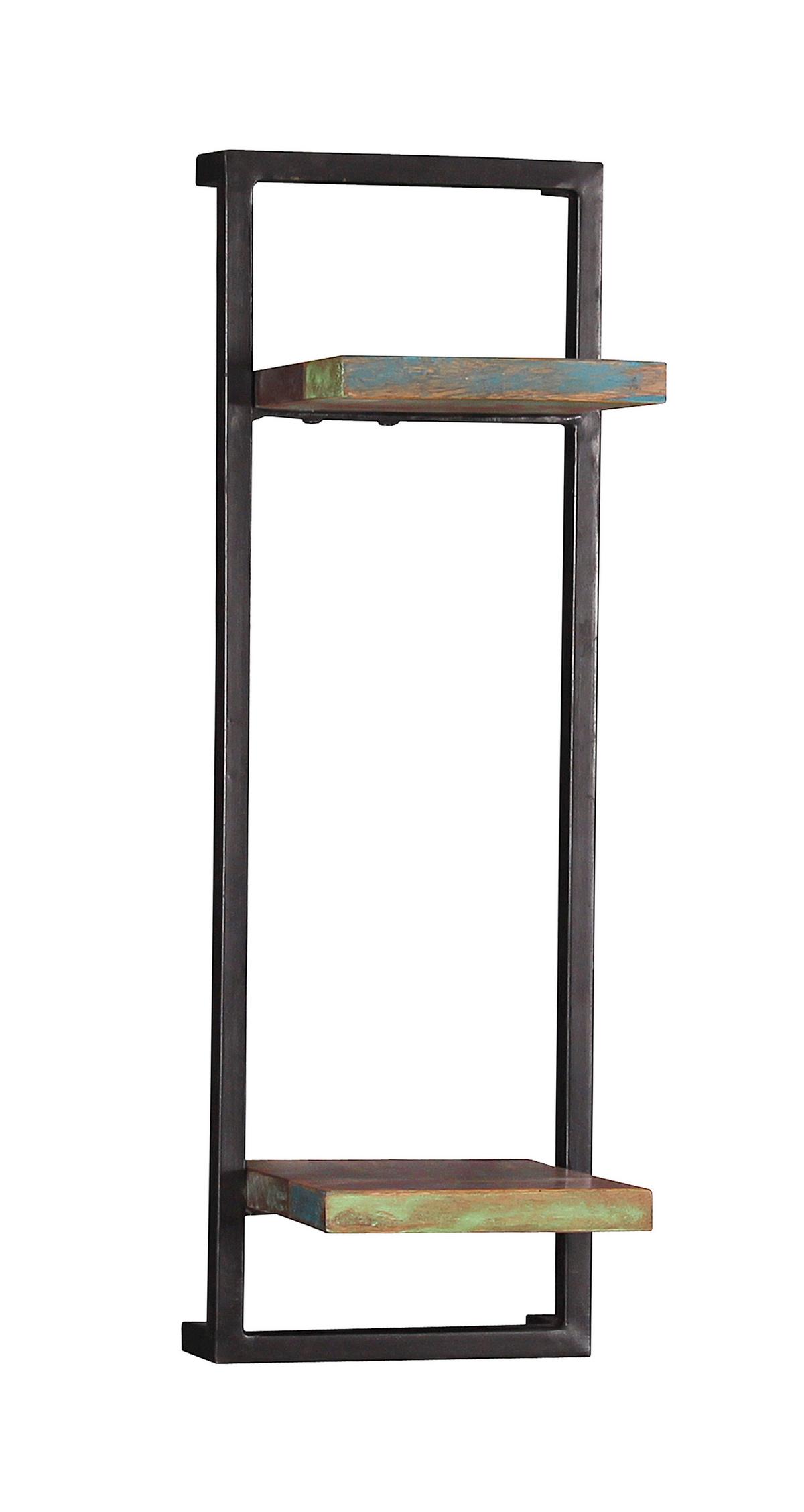 Wandregal Multicolor/schwarz B: 25cm - Multicolor/Schwarz, Design, Holz/Metall (25/75/25cm) - MID.YOU