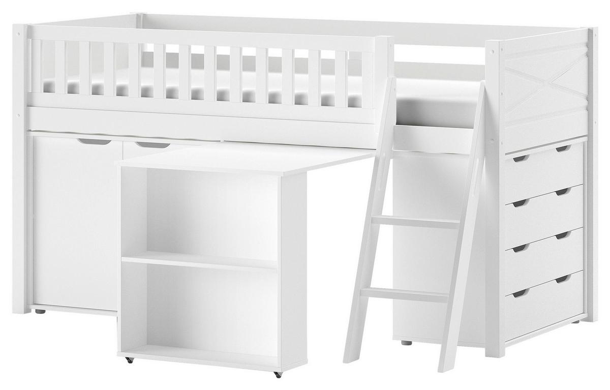 SPIELBETT Scott Weiß 90x200cm - Weiß, MODERN, Holz/Holzwerkstoff (90/200cm) - Vipack