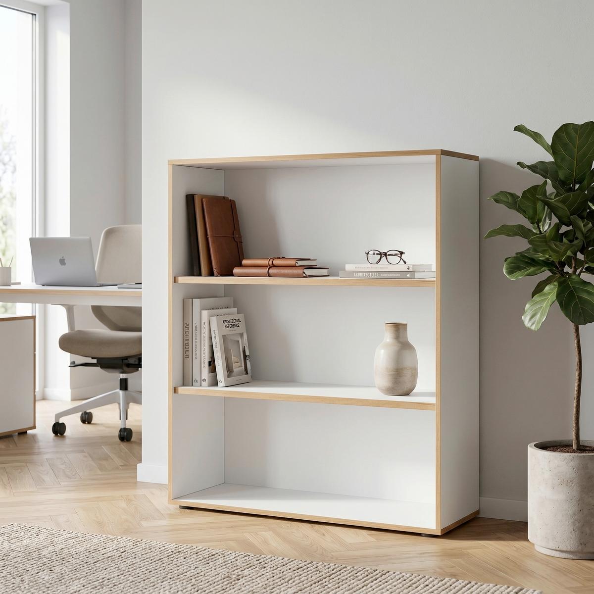 REGÁL NA ŠANÓNY SALIA B100 - čierna/biela, Design, kompozitné drevo/plast (100/110/33cm) - P & B