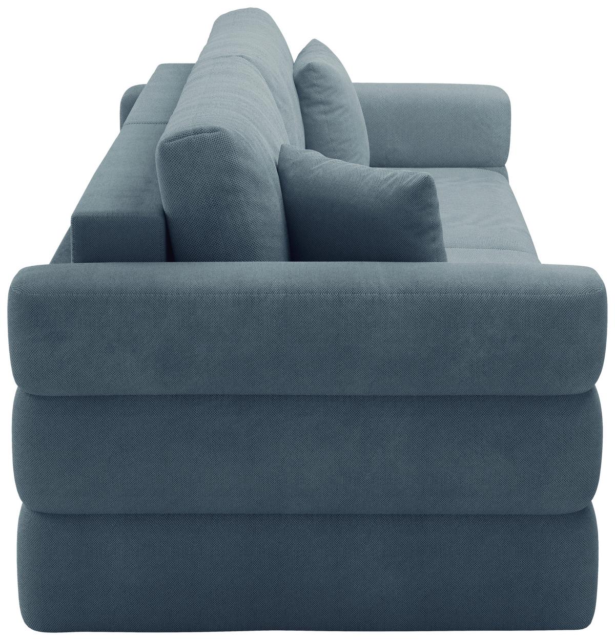 Schlafsofa Terazzo Blau B: 254cm - Blau/Schwarz, Design, Textil (254/93/167cm) - Livetastic