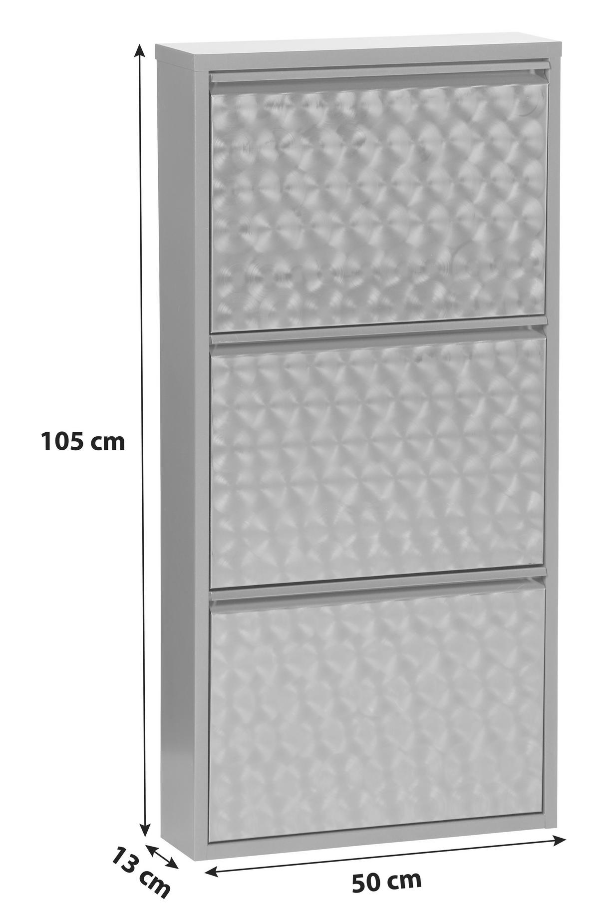 Schuhkipper Mac 3 Klappen Grau B: 50 cm - Grau, Basics, Metall (50/105/13cm)