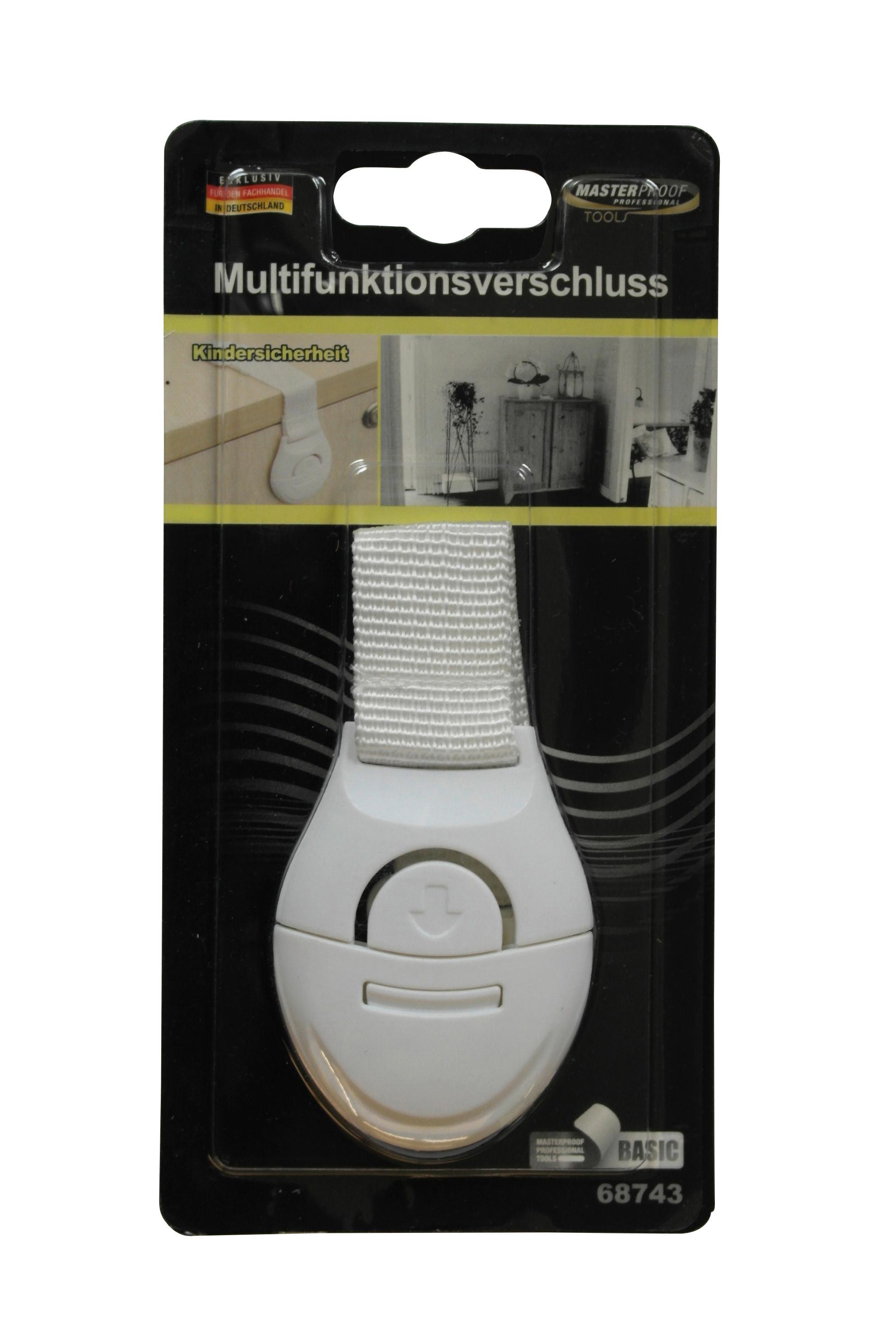 Kindersicherung Selbstklebend Multifunktionsverschluss - Weiß, KONVENTIONELL, Kunststoff (5/21cm)